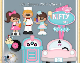 1950 Clipart, 50s Diners