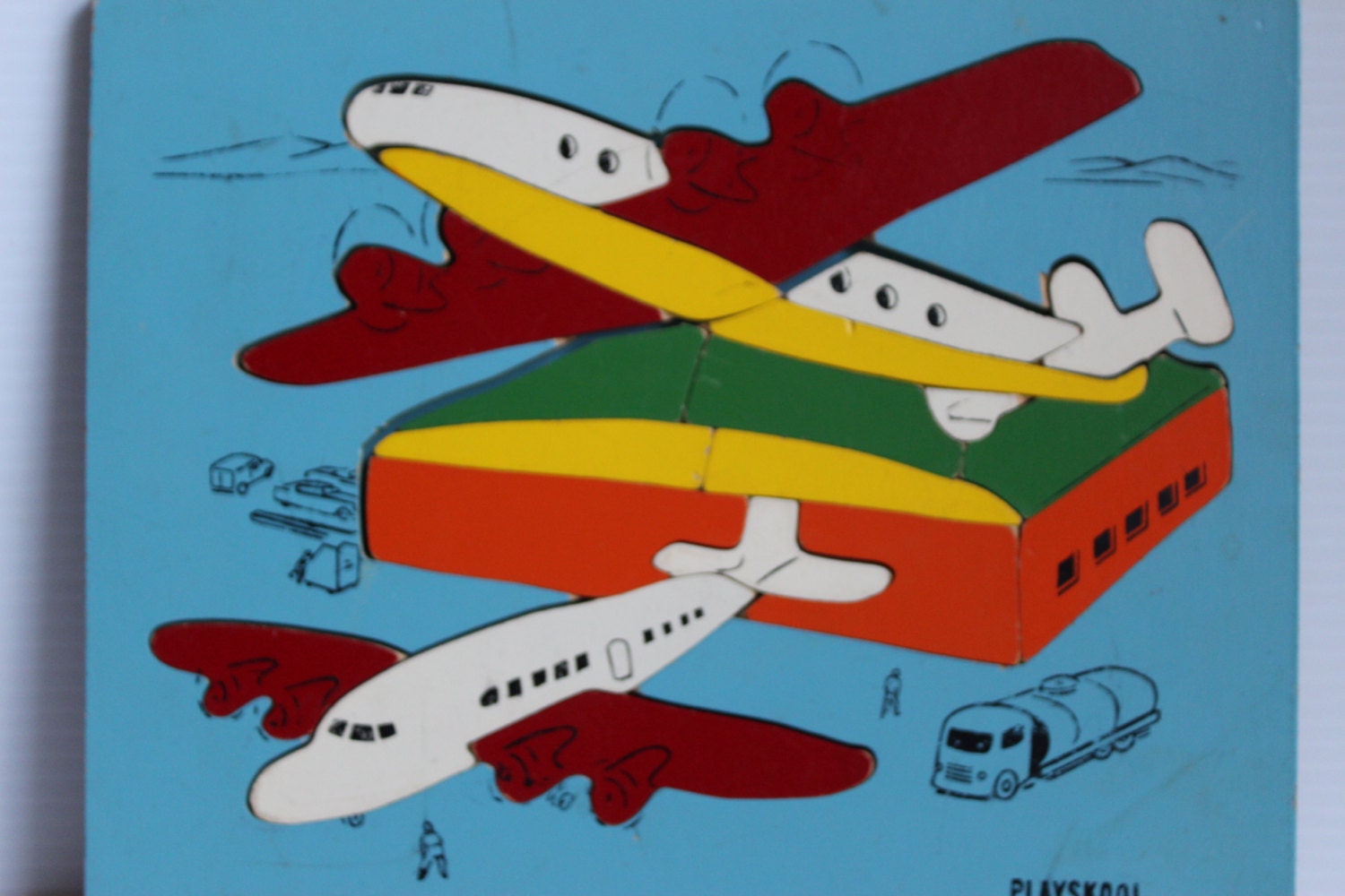 Airplane Puzzle Vintage Playskool Puzzle Vintage Wood