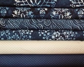 1/2 Yard Fabric Bundle of Moda Cold Spell designed by Laundry Basket Quilts.  6 Different Fabrics