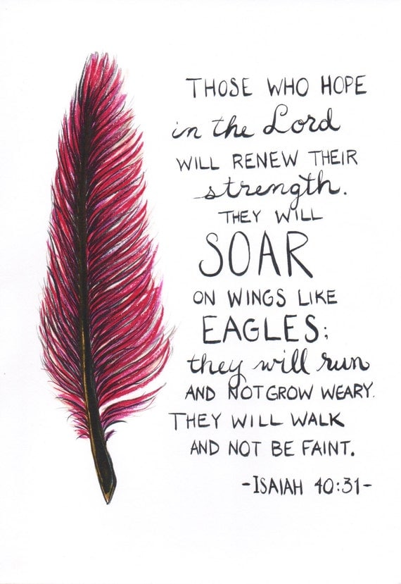 Feather painting scripture quote Isaiah 40:31 PDF by 