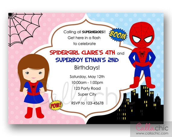 Spider Girl Invitations 4