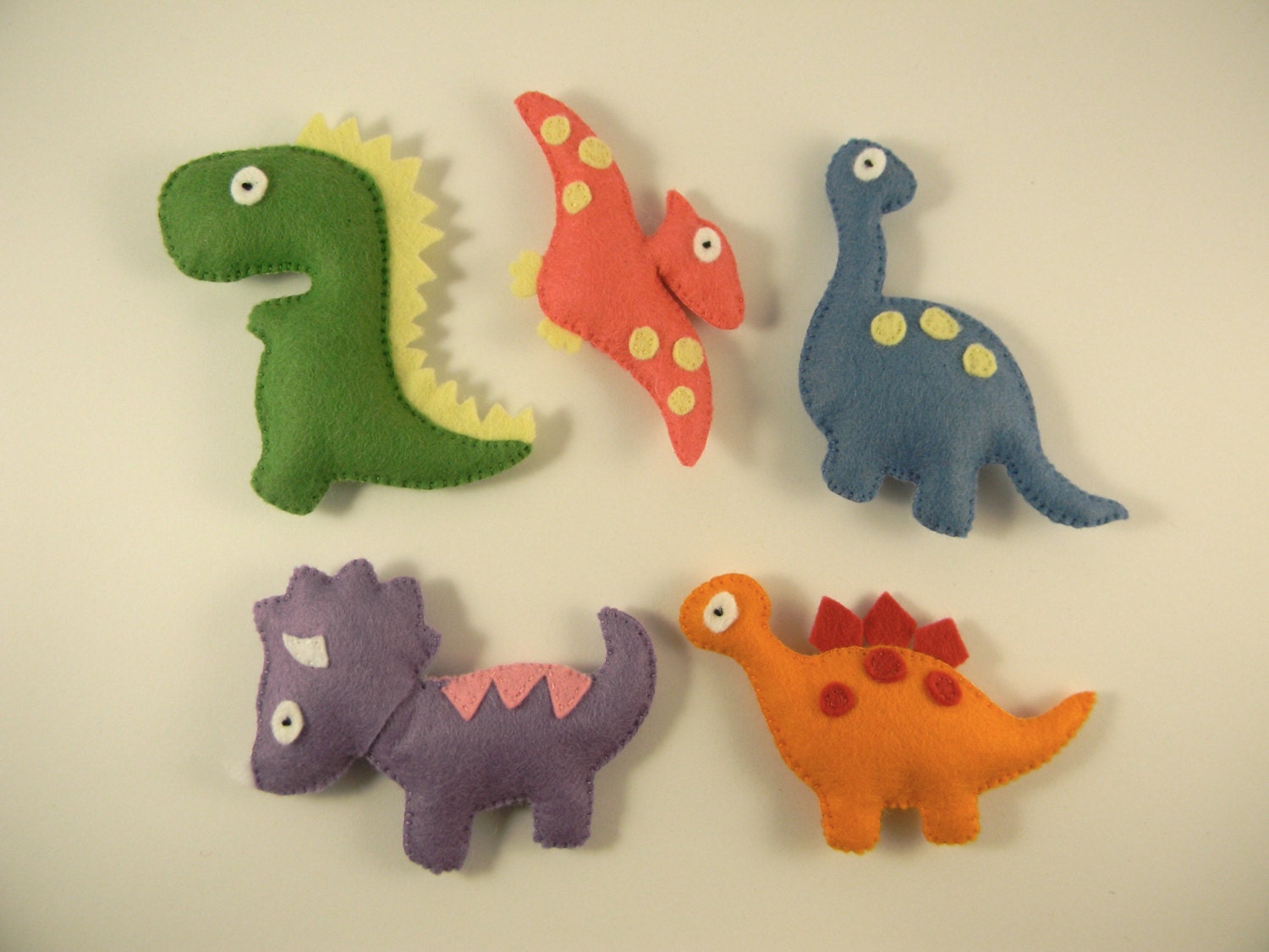 Set 5 Felt dinosaur toy Dinosaur ornament birthday party