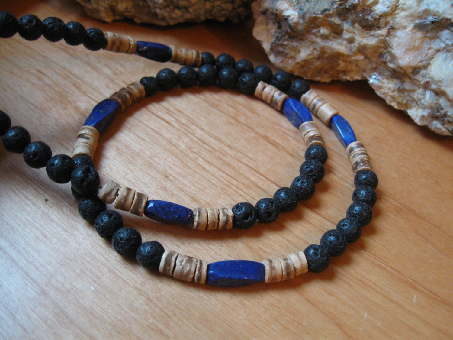 Mens blue lapis necklace blue lapis lazuli choker by