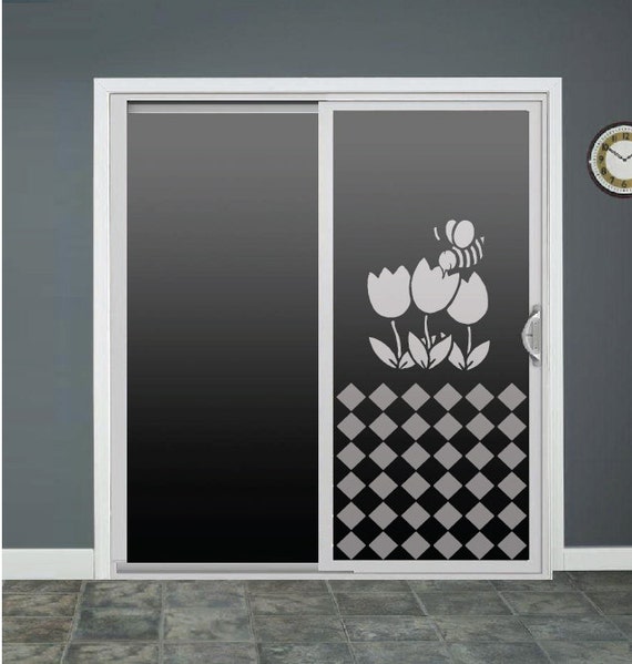Tulips Bee Glass Door Decals Sliding Door Decal Door Stickers