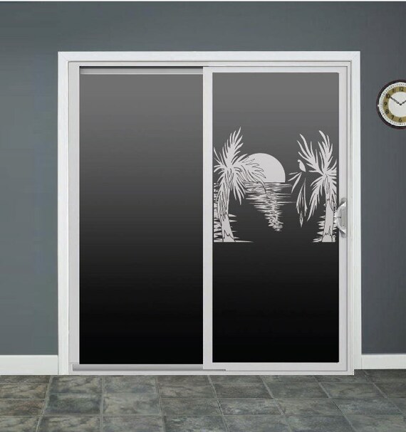 Palm Trees Sunset Glass Door Decals Sliding Door Decal Door