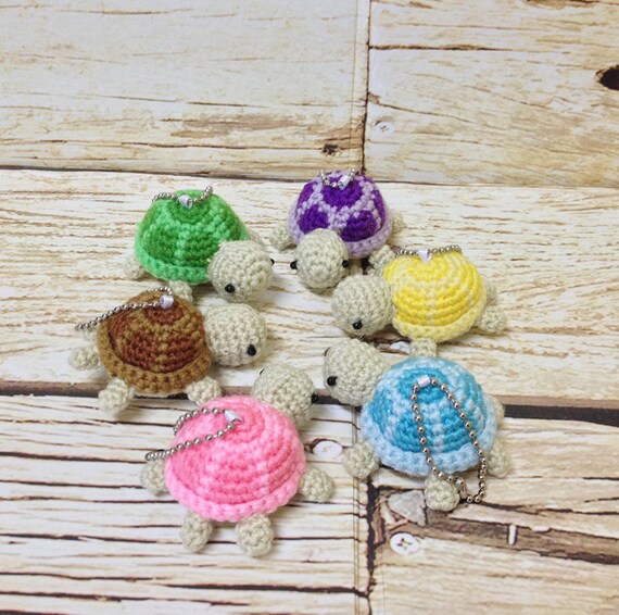 Cute Turtle Amigurumi Turtle Keychain Crochet Turtle by SorbetBox