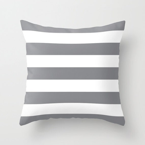 Stripes Pillow Cover Striped Pillow Gray and White Stripes