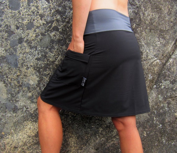 Activewear Hiking Skirts with yoga style waistband and side