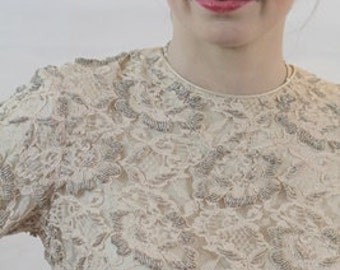 Heavily Beaded Cream Top