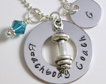 Beachbody Coach Fitness Jewelry Charms Hand Stamped Jewelry Custom Stamped Jewelry Hand Stamped Jewelry Hand Stamped Necklace Gift for Her