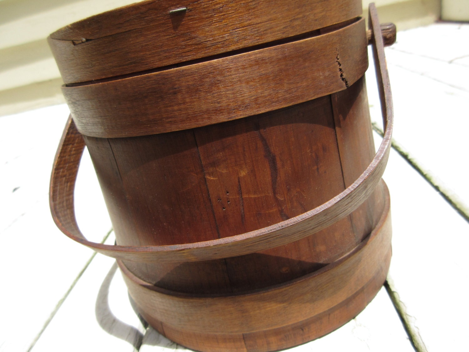 Vintage Wooden Bucket Firkin Grain Bucket Sugar Bucket