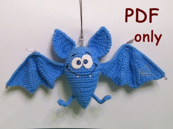 Funny Bat crocheted amigurumi PDF pattern by jasminetoys ...