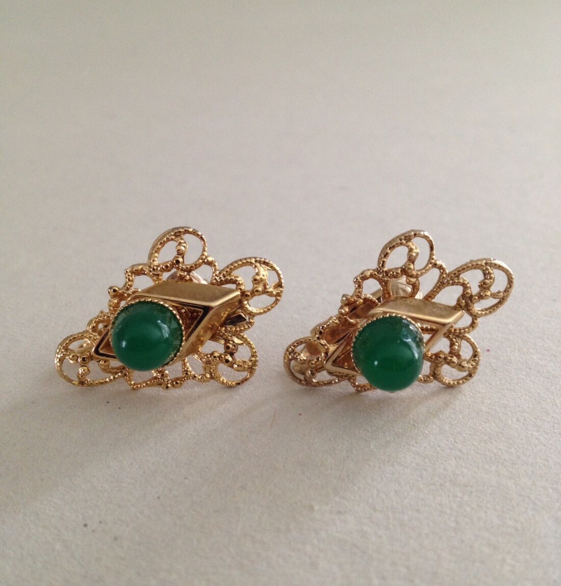 Vintage Clip-On Sarah Coventry Earrings Signed 1970s