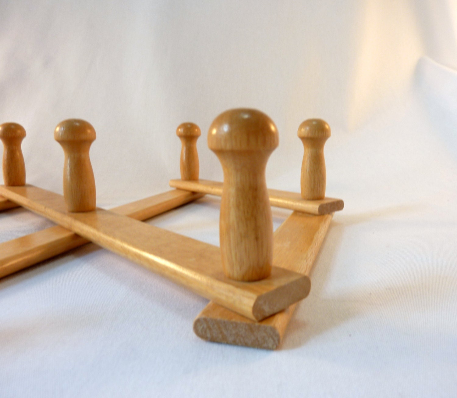 Vintage Wooden Expandable Wall Peg Rack by ALifetimeOfVintage