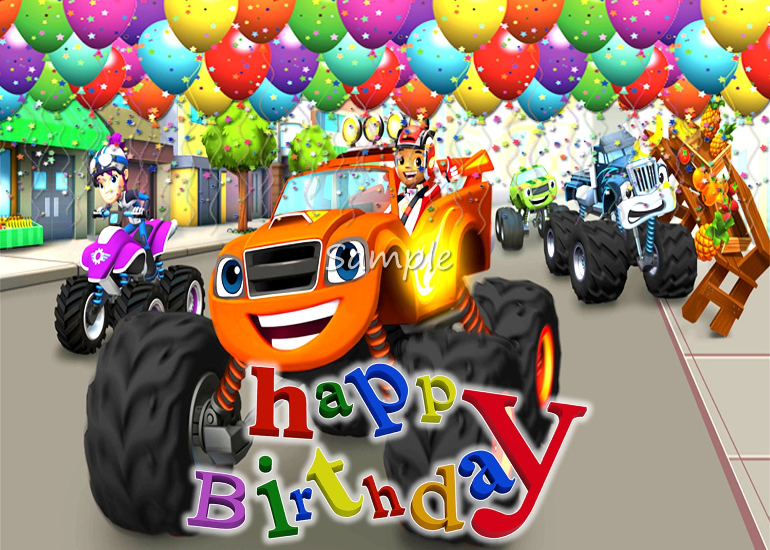 Blaze Monster Truck Happy Birthday