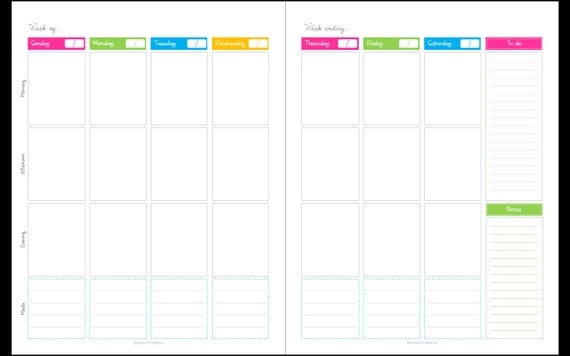 empty schedule planner