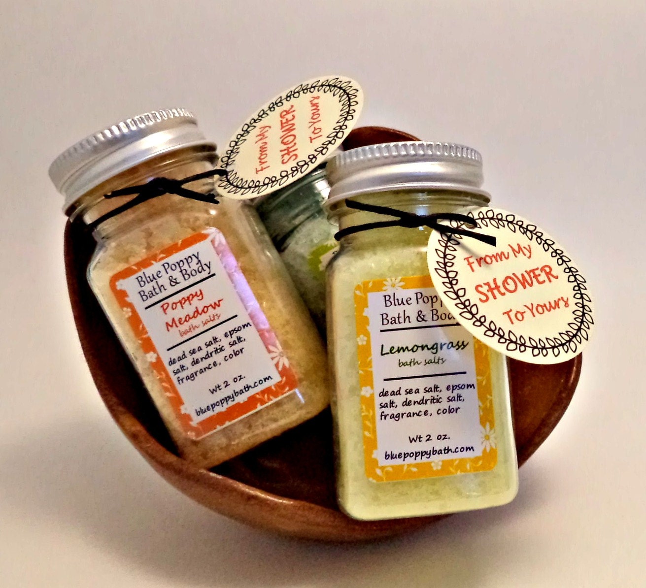 10 Bath Salt Favors Bridal Shower Favors Wedding by BluePoppyBath