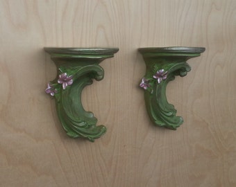 Floral Wall Shelves/Sconces