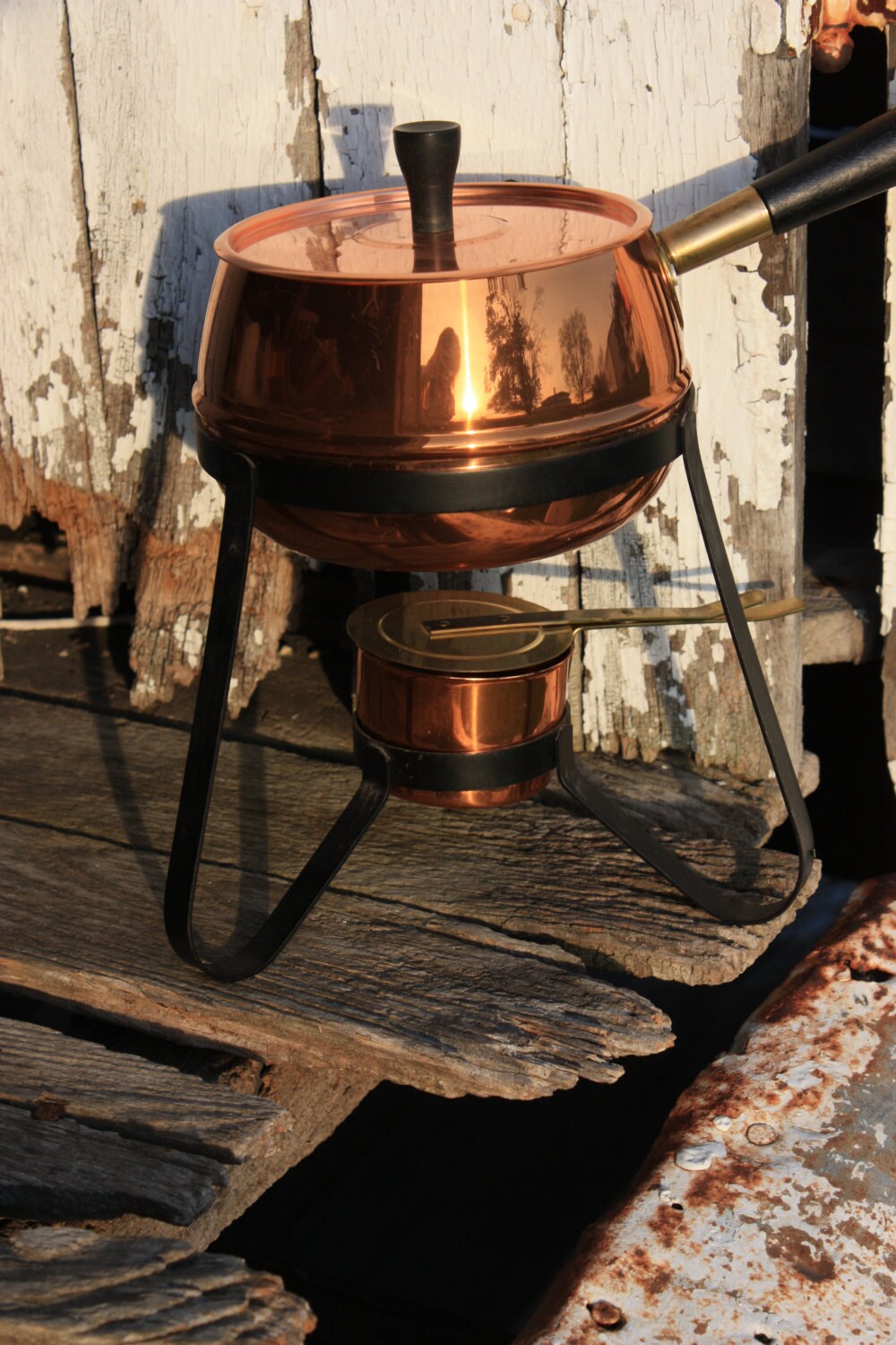 Mid Century Copper Guild Fondue Pot Haute Juice