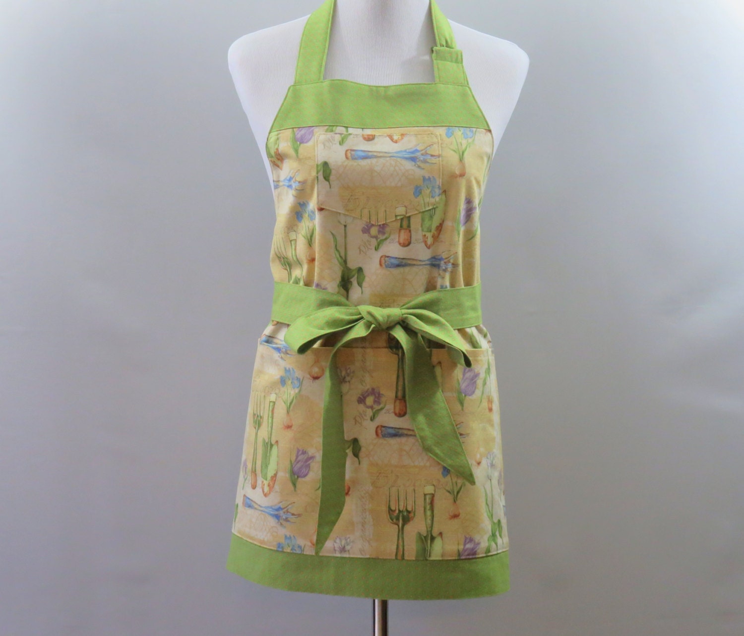 Womens Gardening Apron Short Full Kitchen Apron with Large