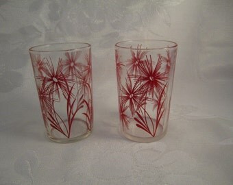 Swanky Swigs, A Pair, Red Cornflowers, circa 1950's