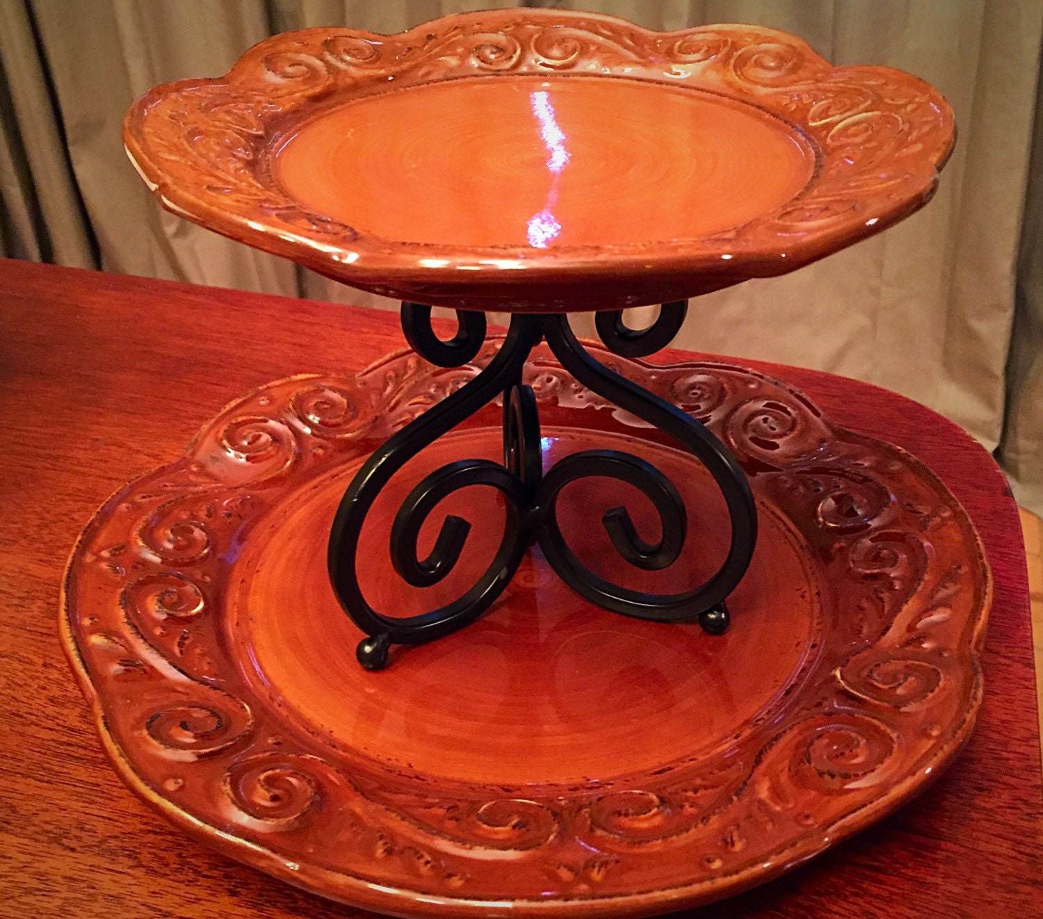 Two tiered serving tray by LostThyme on Etsy