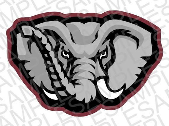 Alabama Elephant SVG DXF and JPEG Digital by MissAddisonsCloset