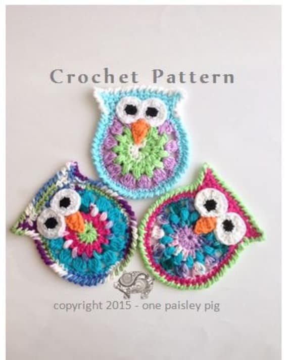 Owl Coasters or Appliques PDF CROCHET PATTERN