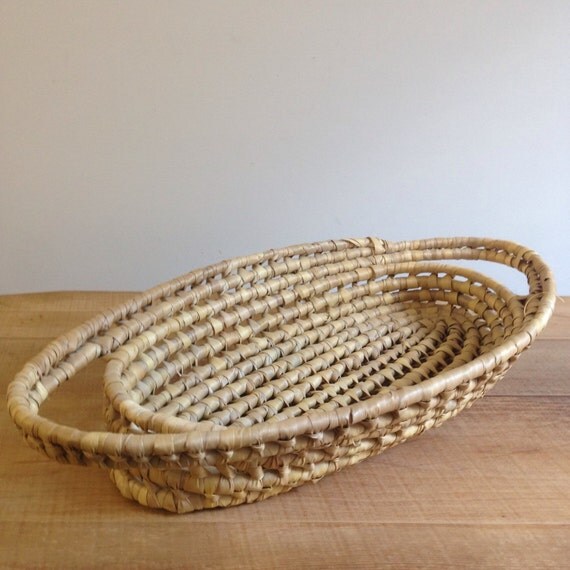 Vintage Woven Basket Tray