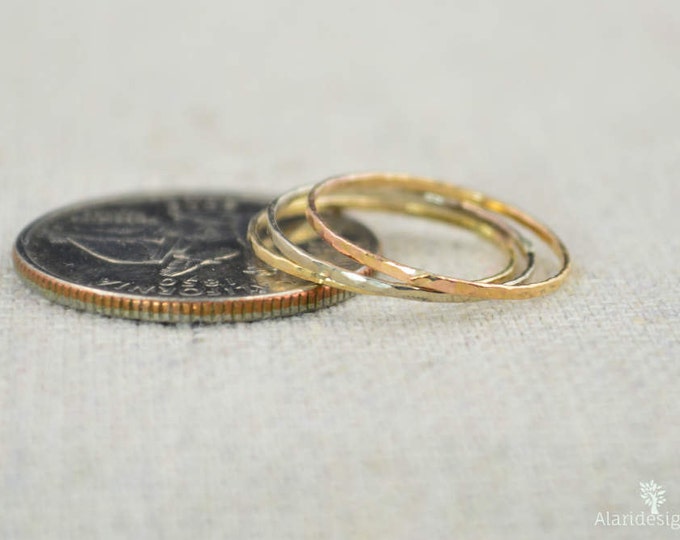 Solid 14k Yellow Gold Super Thin Stacking Ring, Minimal Gold Ring, Yellow Gold Ring, Solid Gold Ring, 14k Gold Ring, Real Gold Ring, Stack