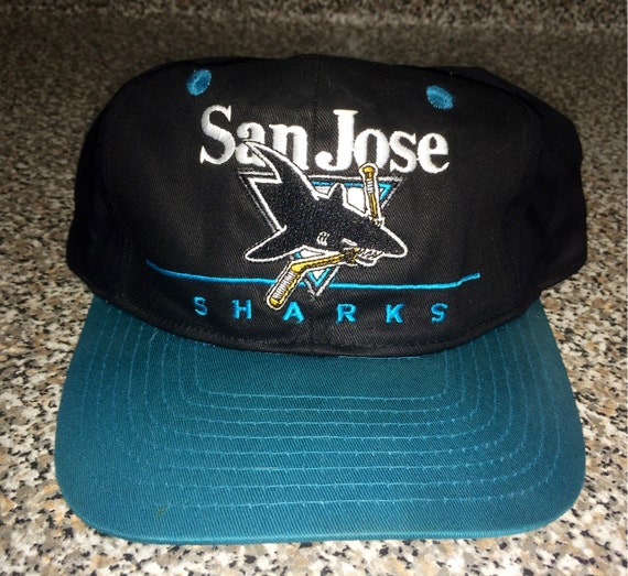 Vintage 90s San Jose Sharks Hat snapback arch sharktooth