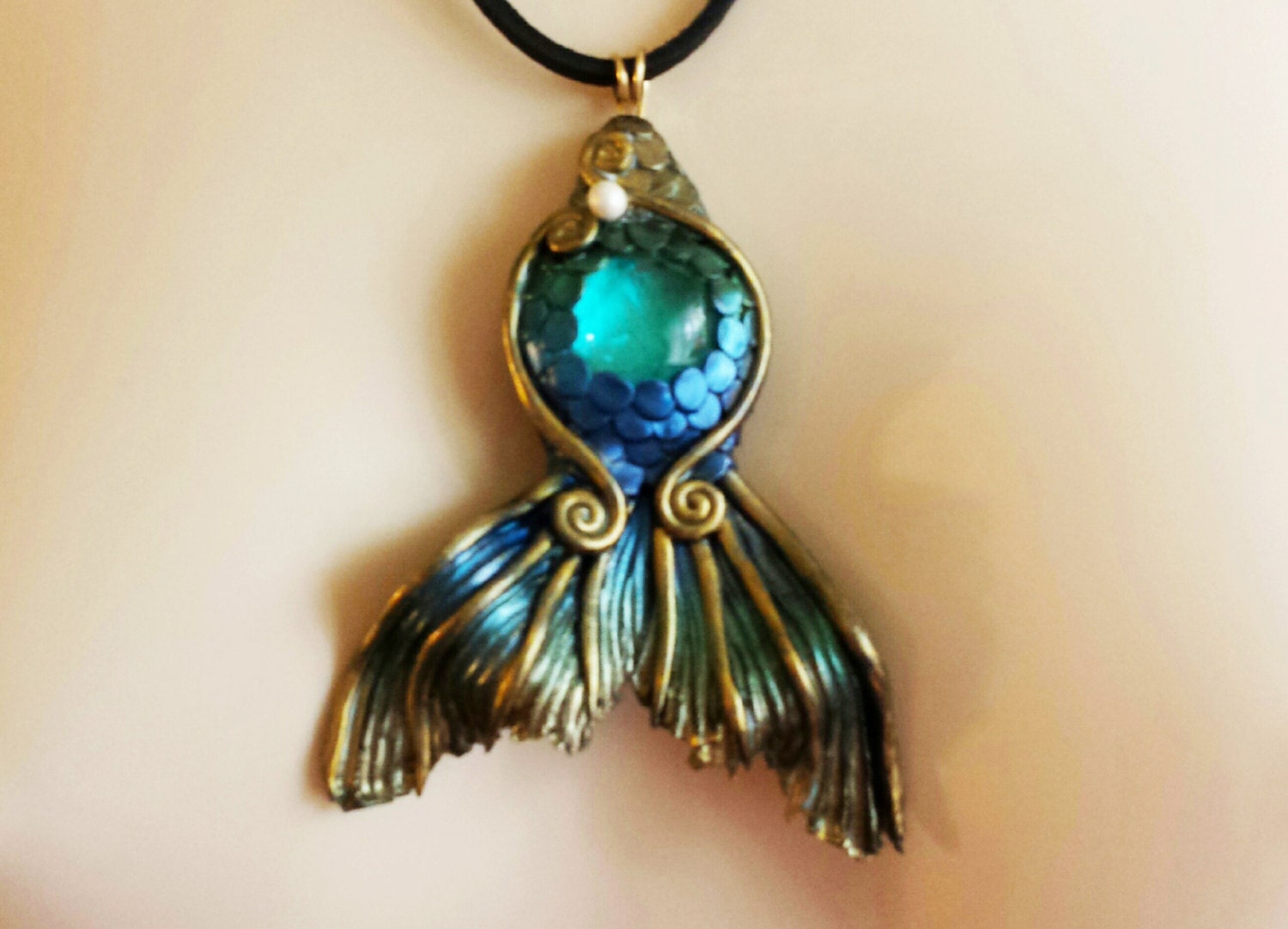 Large Mermaid Jewelry Necklace by TheeEnchantedChest on Etsy