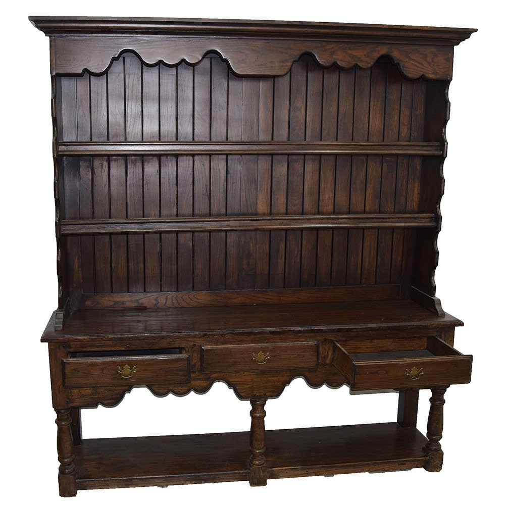 7798 Antique Welsh Traditional Pine Hutch Haute Juice