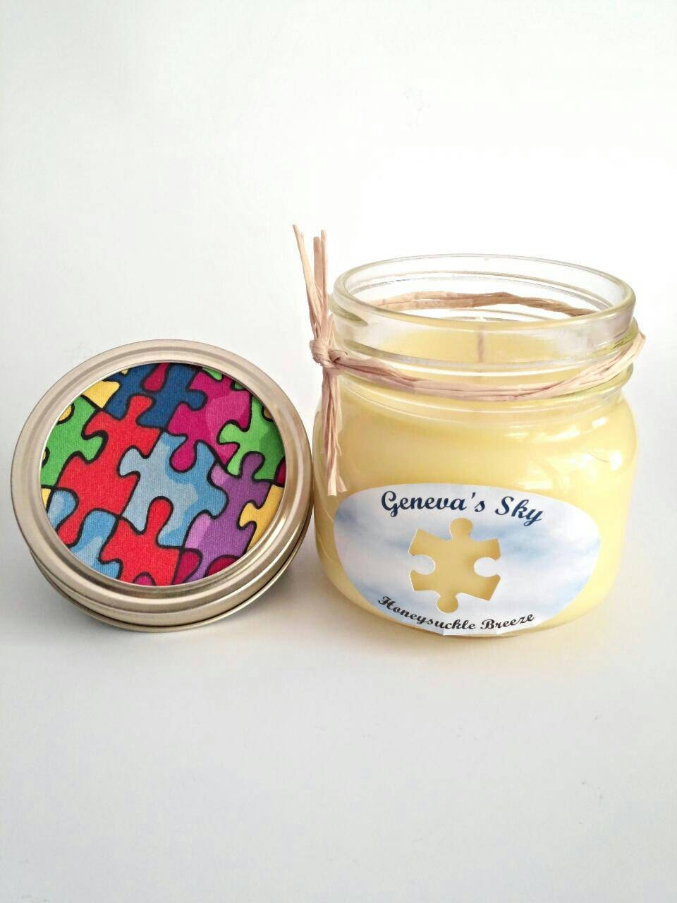 Jar candle Autism awareness candle autism gift for by GenevasSky