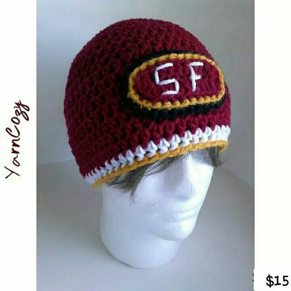 San Francisco 49ers Beanie 49ers Crochet Beanie 49ers by YarnCozy