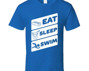 Eat Sleep Swim Funny Swimmers Sports Ocean T Shirt