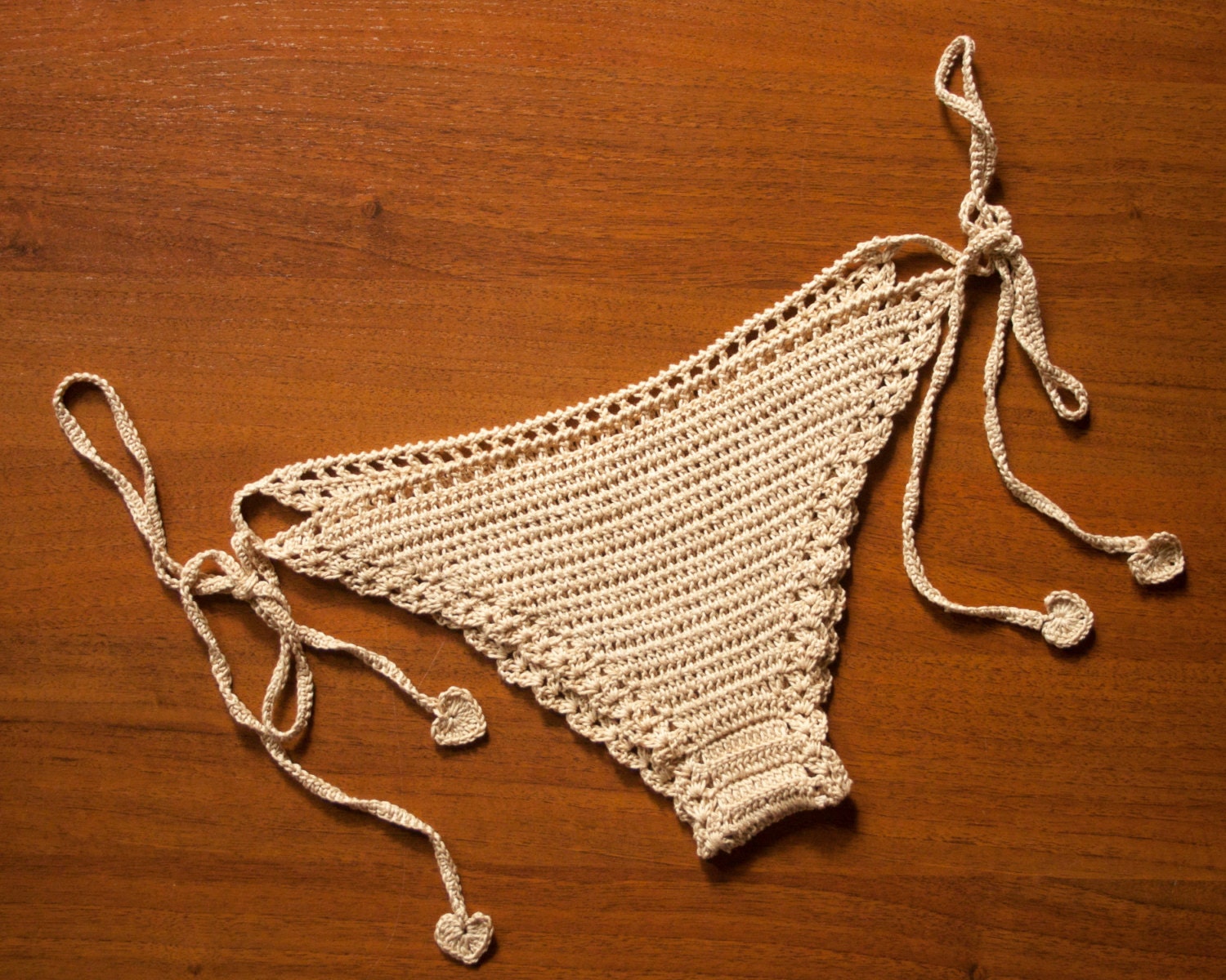 Crochet Beige bikini bottom women bikini bottom swimwear beach