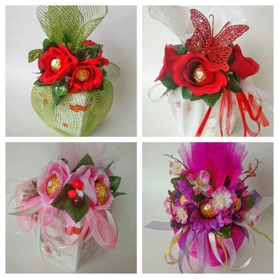 Ferrero Raffaello Candy Flowers Gift Box by ElenaHandmadeGifts