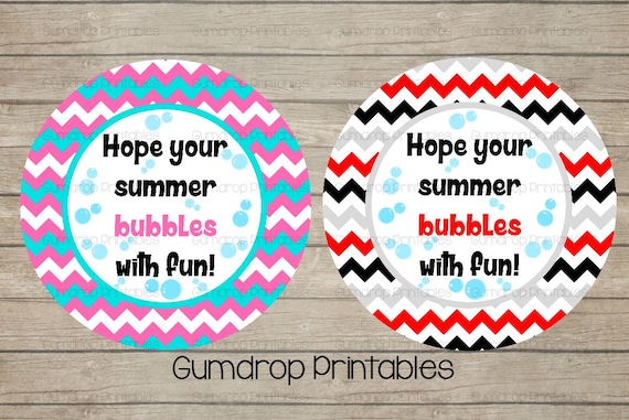 Hope Your Summer Bubbles With Fun Printable Circle Tags