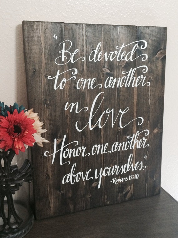 Wedding Sign Bible Verse Sign Be Devoted To by SouthernChicMania