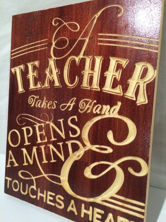 Teacher appreciation wood carved wall art and wall hanging