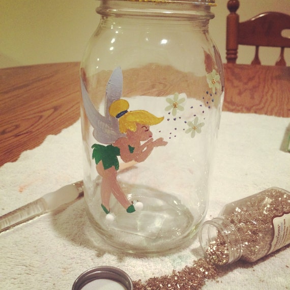 Tinkerbell Mason Jar by ByJulieM on Etsy