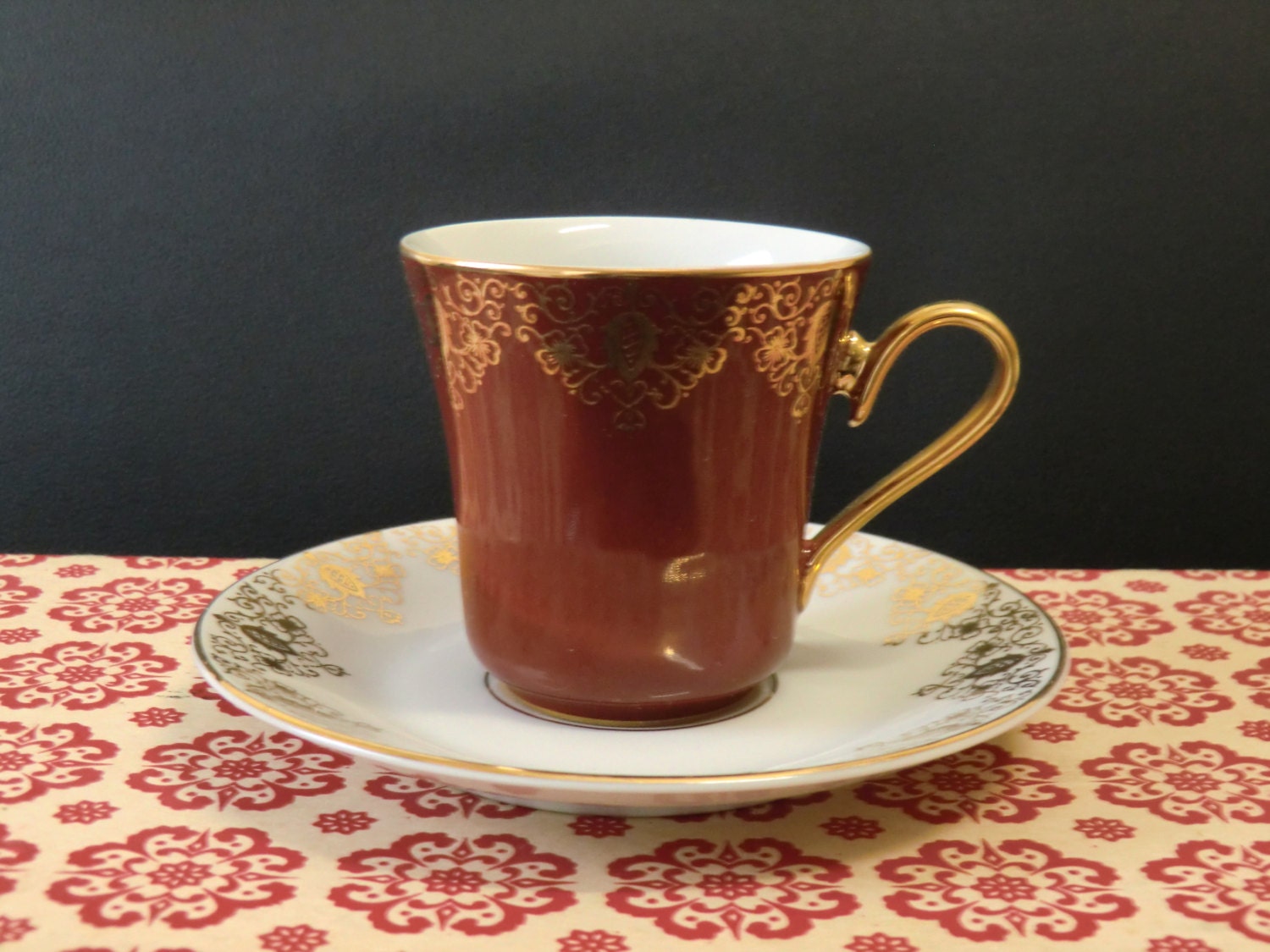 Bohemian Czech JSK Tea Cups Coffee Cups Set