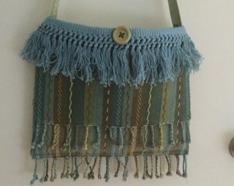 green weave bag