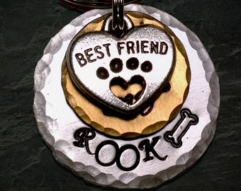 Pet ID tag, Dog Tag, Pet Tag, Dog ID Tag, Personalized Dog Tag, Custom Dog Tag, ID tag, Collar Tag, Dog Name Tag, Cat Tag, Aluminum, Bronze