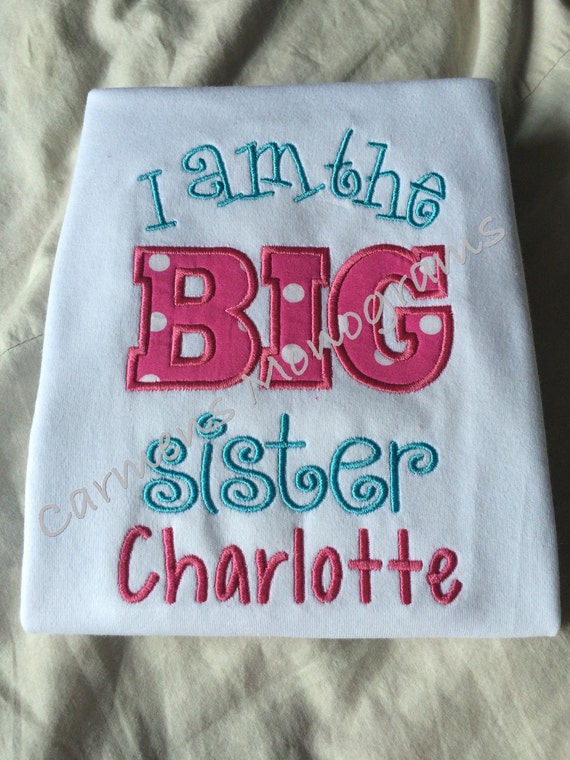 big sister applique shirt