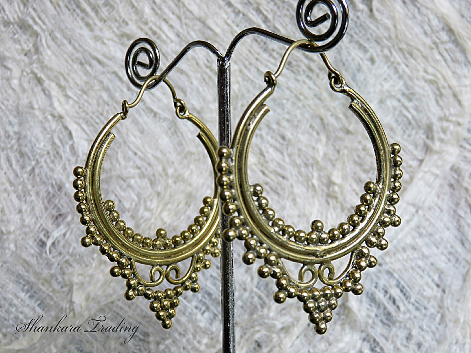 Tribal Earrings Hoop Earrings Tribal Jewellery Brass