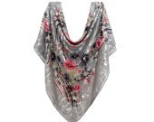 Buy Any 2 Scarf Get 1 For Free, large cotton Scarf, large square scarf, Summer Scarves, head scarf, Pattern Scarf, Flower Scarf, Shawl gray