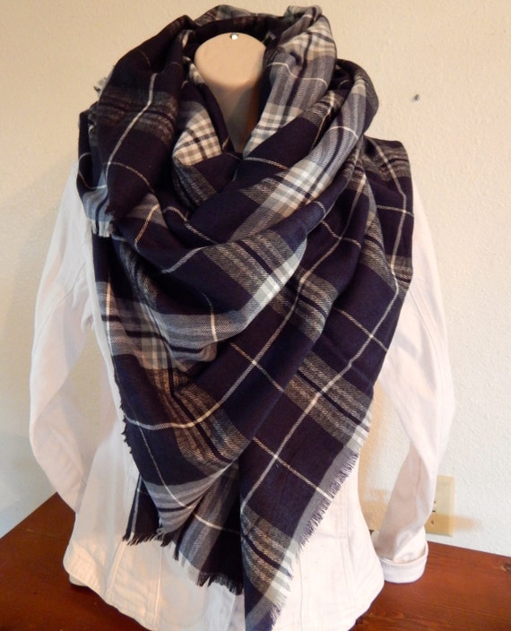Zara Blanket Scarf Tartan Plaid Blanket Scarf by