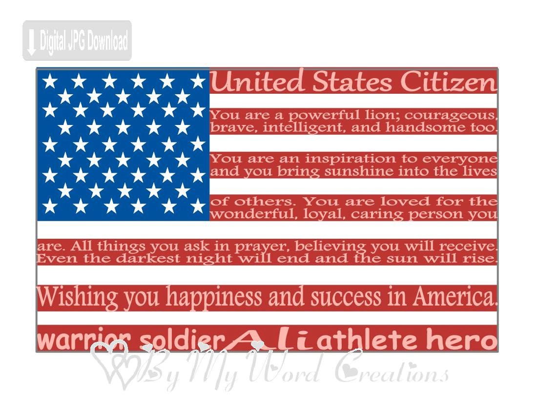 american flag word art